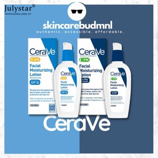 JULYSTAR Cerave Am โลชั่นบำรุงผิวหน้าพร้อมครีมกันแดด Spf 30 / Cerave Pm โลชั่นบำรุงผิวหน้า 89ml