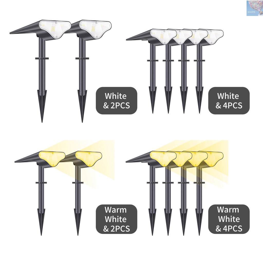 doubth-ไฟสปอตไลท์-led-พลังงานแสงอาทิตย์-2-in-1-กันน้ํา-สําหรับตกแต่งสวน-กลางแจ้ง-งานแต่งงาน-2-ชิ้น