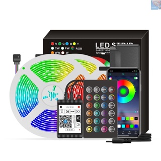 Doubth สายไฟ LED RGB Wifi 65.6 ฟุต เทปไฟเปลี่ยนสีได้ 5050 สี พร้อมเสียง และแอพ และรีโมตคอนโทรล 24 คีย์ สําหรับตกแต่งคริสต์มาส