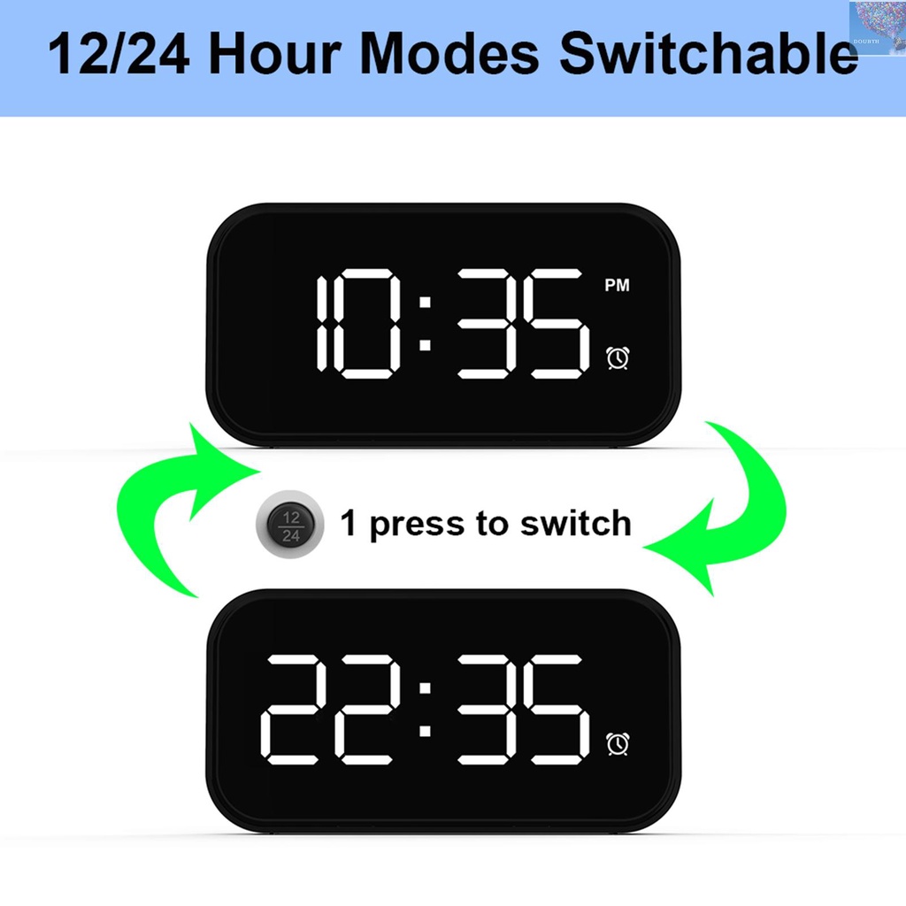doubth-นาฬิกาปลุกดิจิทัล-พร้อมพอร์ต-usb-ปรับความสว่างได้-หรี่ไฟได้-หน้าจอ-led-12-24-ชั่วโมง-เลื่อนปลุกได้-สําหรับห้องนอน