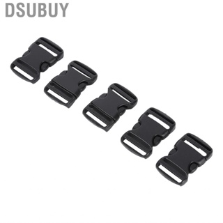 Dsubuy 5x Black Plastic Side Quick Release Buckle  Cord Strap Backpack Bag for DIY