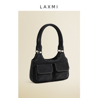 Laxmi กระเป๋าสะพายไหล่ ผ้ายีน ลําลอง แบบพกพา สไตล์ใหม่ สําหรับผู้หญิง