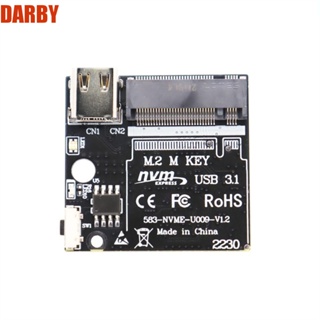 Darby บอร์ดอะแดปเตอร์ M2 SSD M.2 เป็น USB3.1 M.2 อินเตอร์เฟซ M.2 เป็น USB3.1 ทนทาน สีดํา M.2 NVME รองรับโปรโตคอล NGFF สําหรับ M.2 NVME M2 SSD M2 SSD