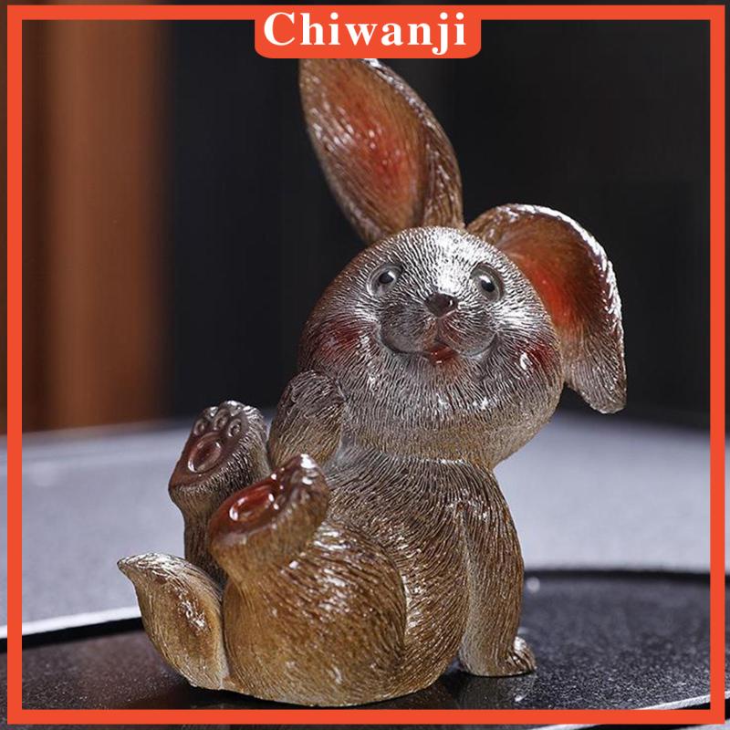 chiwanji-ชุดฟิกเกอร์ชาเรซิ่น-รูปกระต่าย-กังฟู-เปลี่ยนสีได้-สําหรับตกแต่งบ้าน