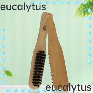 Eucalytus1 หวีไม้หนีบผม รูปตัว V ป้องกันไฟฟ้าสถิตย์ แบบมืออาชีพ สําหรับจัดแต่งทรงผม
