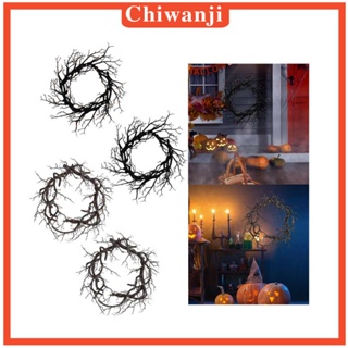 [Chiwanji] พวงหรีดฮาโลวีน 17 นิ้ว สําหรับตกแต่งประตู หน้าต่าง คาเฟ่