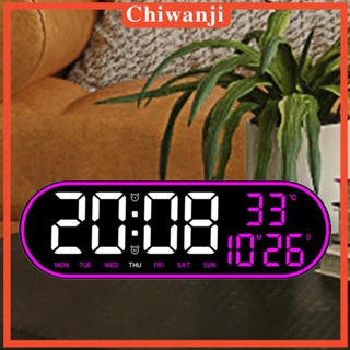 [Chiwanji] นาฬิกาปลุกดิจิทัล LED แบบแขวน พร้อมรีโมตคอนโทรล สําหรับตกแต่งบ้าน ออฟฟิศ ในร่ม