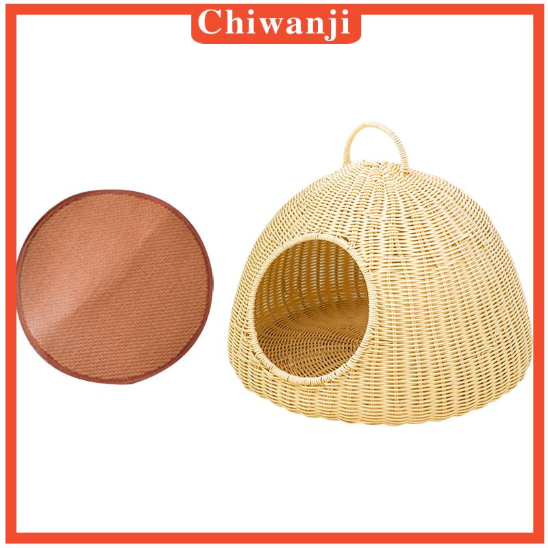 chiwanji-เตียงหวายเทียม-แบบพกพา-สําหรับสัตว์เลี้ยง-สุนัข-แมว