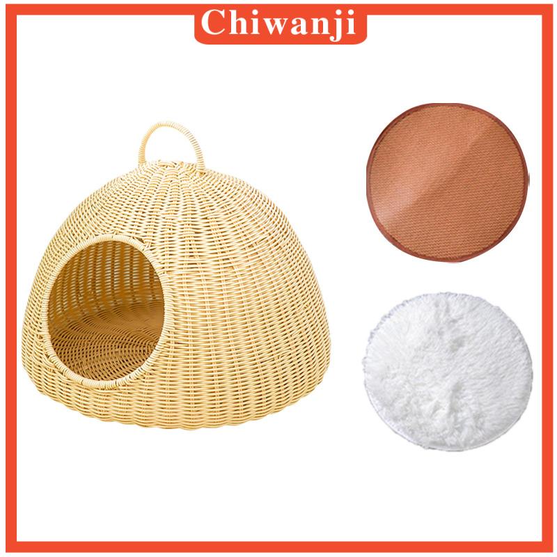 chiwanji-เตียงหวายเทียม-แบบพกพา-สําหรับสัตว์เลี้ยง-สุนัข-แมว