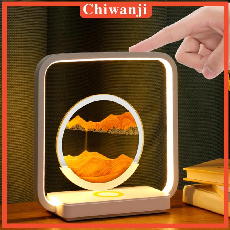 chiwanji-โคมไฟตั้งโต๊ะ-ทรายไหล-พอร์ต-usb-สําหรับตกแต่งบ้าน