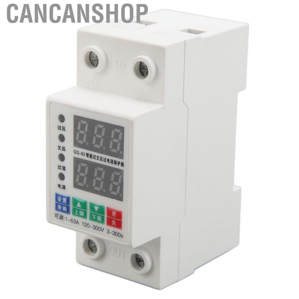 cancanshop-overvoltage-protector-din-rail-pc-circuit-breaker-2-phase-120-300v-1a-63a-short-protection-for-office