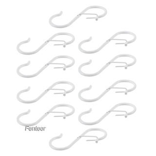 [Fenteer] ตะขอแขวนโลหะ รูปตัว S พร้อมหัวเข็มขัด ทนทาน สําหรับแขวนกระเป๋า 10 ชิ้น