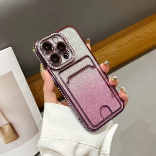 เคส ไอโฟน phone case that can hold cards for iPhone14 cases tpu เคสไอโฟน14promax girl purple เคสไอโฟน11 แบบสี่เหลี่ยม caseiPhone 13 12 Pro max iPhone13promax cover