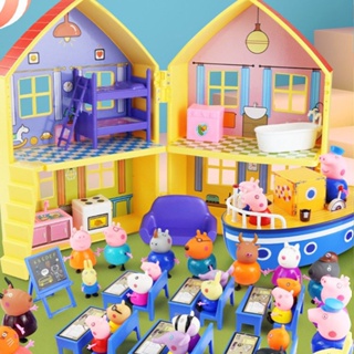 บ้านตุ๊กตา รูปหมูสีชมพู ของเล่นเสริมการเรียนรู้ สําหรับเด็ก
