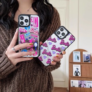 Casetify Barbie เคสโทรศัพท์มือถือแบบนิ่ม กันกระแทก พร้อมกระจก ลายบาร์บี้ แฟชั่นหรูหรา สําหรับ เคสไอโฟน IPhone 13 14 Pro Max 12 Mini 11 Pro Max X Xr Xs Max 14plus 15 Pro Max Case