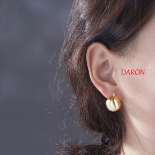 Daron ต่างหูห่วง ทรงกลม สีทอง สีเงิน เครื่องประดับแฟชั่น สไตล์ฝรั่งเศส ของขวัญประจําวัน