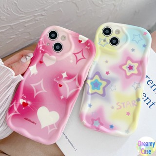 เคสโทรศัพท์มือถือ ขอบโค้ง ลายหัวใจ และดาว สีครีม สําหรับ OPPO A98 A96 A95 A94 A93 A92 A58 A57 A55 A54 A53 A52 A78 A77S A76 A74 A17 A16K A15S A38 A31 A5S A3S F11
