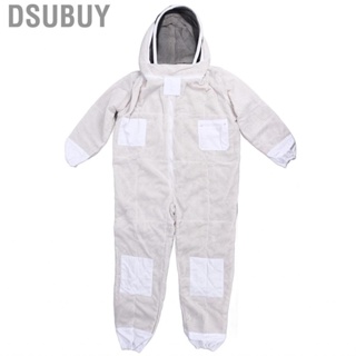 Dsubuy Professional Siamese Bee Suit Zipper 3 Layer Net Space Ventilated for Beekeeper