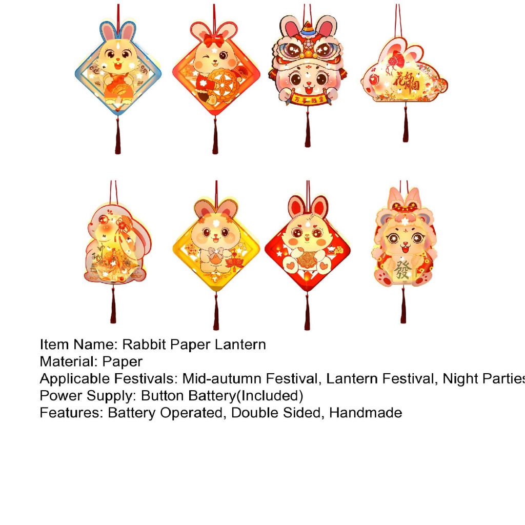 pattaya-โคมไฟกระดาษ-รูปกระต่ายน่ารัก-ประดับพู่-สําหรับตกแต่งเทศกาลตรุษจีน-เทศกาลกลางฤดูใบไม้ร่วง