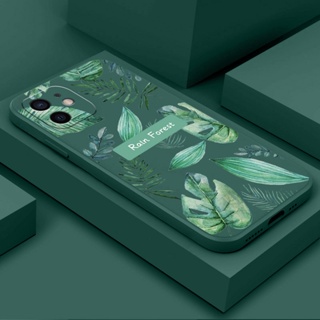 เคส Redmi 9T 9 8A 8 7 Note 9s Note 9 pro Max Note 8 pro Note 9 4G Note 7 pro YT02A เคสโทรศัพท์มือถือ ซิลิโคนนิ่ม กันกระแทก ลายใบไม้สีเขียว สําหรับ