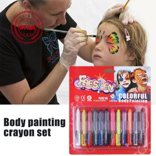 ดินสอสี รูปใบหน้าผี สีแดง 12 สี สําหรับวาดภาพระบายสีร่างกาย DIY U6M5