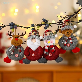 Ongong จี้ตุ๊กตาหิมะ กวาง ซานตาคลอส คริสต์มาส น่ารัก พร้อมเชือกเส้นเล็ก สําหรับแขวนตกแต่งต้นคริสต์มาส