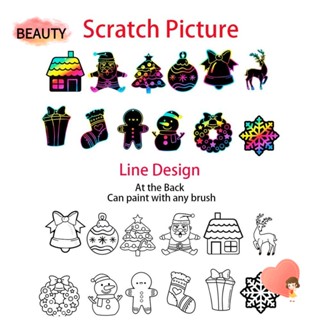 Beauty จี้ของเล่นขูดขีด สีเมจิก สําหรับตกแต่งปาร์ตี้คริสต์มาส 12 ชิ้น