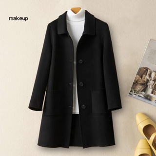 [Mk] เสื้อโค้ท ผ้าขนสัตว์ ให้ความอบอุ่น เหมาะกับฤดูหนาว สําหรับผู้หญิง