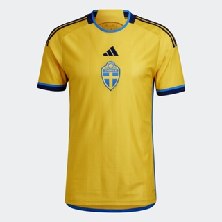 adidas ฟุตบอล เสื้อฟุตบอลชุดเหย้า Sweden 22 ผู้ชาย สีเหลือง HD9423