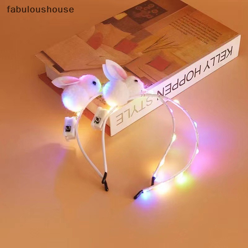 fabuloushouse-ใหม่-ที่คาดผม-รูปกระต่าย-มีไฟ-led-เรืองแสง-สําหรับตกแต่งปาร์ตี้