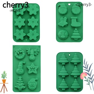 Cherry3 แม่พิมพ์ซิลิโคน รูปเกล็ดหิมะ คริสต์มาส แฮนด์เมด สําหรับทําขนมเค้ก เบเกอรี่ DIY