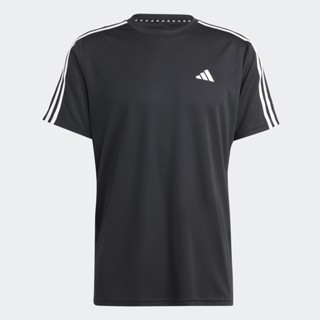 adidas เทรนนิง เสื้อยืดเทรนนิง Train Essentials 3-Stripes ผู้ชาย สีดำ IB8150