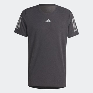 adidas วิ่ง เสื้อยืด Own the Run Heather ผู้ชาย สีดำ HR6617