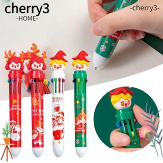 Cherry3 ปากกาลูกลื่น ลายการ์ตูนคริสต์มาส ขนมปังขิง เครื่องเขียน ของขวัญคริสต์มาส 10 in 1 1 ชิ้น 4 ชิ้น