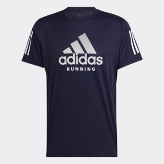 adidas วิ่ง เสื้อวิ่งแขนสั้น Own the Run AEROREADY Graphics In-Line ผู้ชาย สีน้ำเงิน HA4317