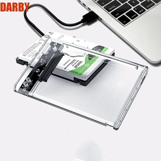 Darby เคสฮาร์ดไดรฟ์ HDD แบบใส สีเทา Type-C 3.1 2.5 นิ้ว พร้อมกล่องป้องกันสายเคเบิลข้อมูล USB 3.0