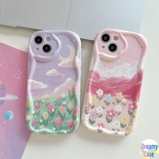 เคสโทรศัพท์มือถือ ขอบโค้ง ลายก้อนเมฆ และดอกไม้ สําหรับ OPPO A98 A96 A95 A94 A93 A92 A58 A57 A55 A54 A53 A52 A78 A77S A76 A74 A17 A16K A15S A38 A31 A5S A3S F11