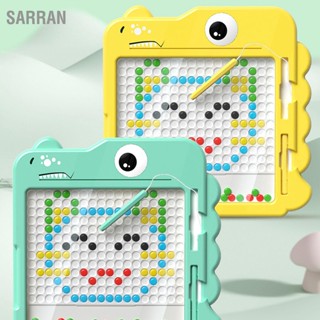 SARRAN กระดานเส้นขยุกขยิกแม่เหล็กรูปไดโนเสาร์ฝุ่นฟรี Dot Art ของเล่นก่อนวัยเรียนแม่เหล็กปากกาลูกปัดกระดานวาดภาพ