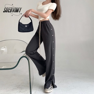 SOERVIMY  กางเกงขายาว กางเกงเอวสูง สไตล์เกาหลี แฟชั่น 2023 NEW  คุณภาพสูง Trendy พิเศษ Korean Style A23L017 36Z230909