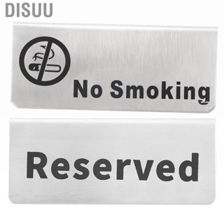 Disuu Table Sign  Stainless Steel Double Sided English Letters Marks Convenient to Store for Restaurant Hotel Bar Pub