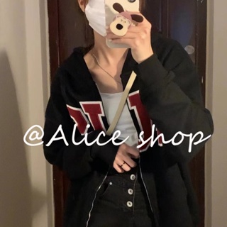 Alice  เสื้อผ้าผู้ญิง แขนยาว เสื้อฮู้ด คลุมหญิง สไตล์เกาหลี แฟชั่น  ทันสมัย Trendy Chic สไตล์เกาหลี A28J104 36Z230909
