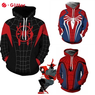 เสื้อแจ็กเก็ตคอสเพลย์ Marvel Miles Morales Spiderman ลําลอง มีฮู้ด แนวสตรีท แฟชั่นสําหรับผู้ชาย และผู้หญิง