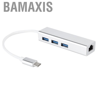 Bamaxis Portable Type C to USB3.0 Network Hub  Type‑C 3.1 Gigabit for U Disk Mobile Hard Game Handle  Mouse