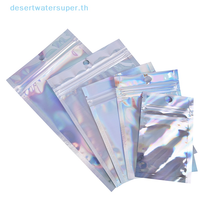 dws-ถุงซิปล็อค-พลาสติก-สีรุ้ง-สําหรับใส่เครื่องสําอาง-10-ชิ้น