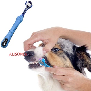 Alisond1 แปรงสีฟันสุนัข พรีเมี่ยม สําหรับทําความสะอาดฟัน สําหรับสุนัข แมว อุปกรณ์ทันตกรรม ดูแลสุนัข