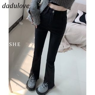 DaDulove💕 New American Ins High Street Slit Casual Jeans Niche High Waist Wide Leg Pants Large Size Trousers