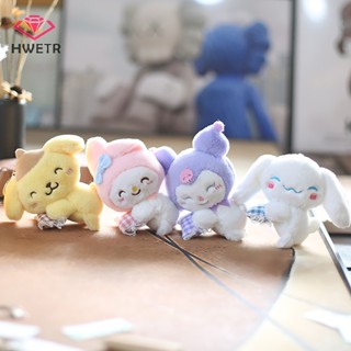 Hwetr พวงกุญแจ จี้ตุ๊กตา Sanrio Cinnamoroll Kuromi Melody Kawaii Pompom Purin เหมาะกับของขวัญ สําหรับผู้หญิง