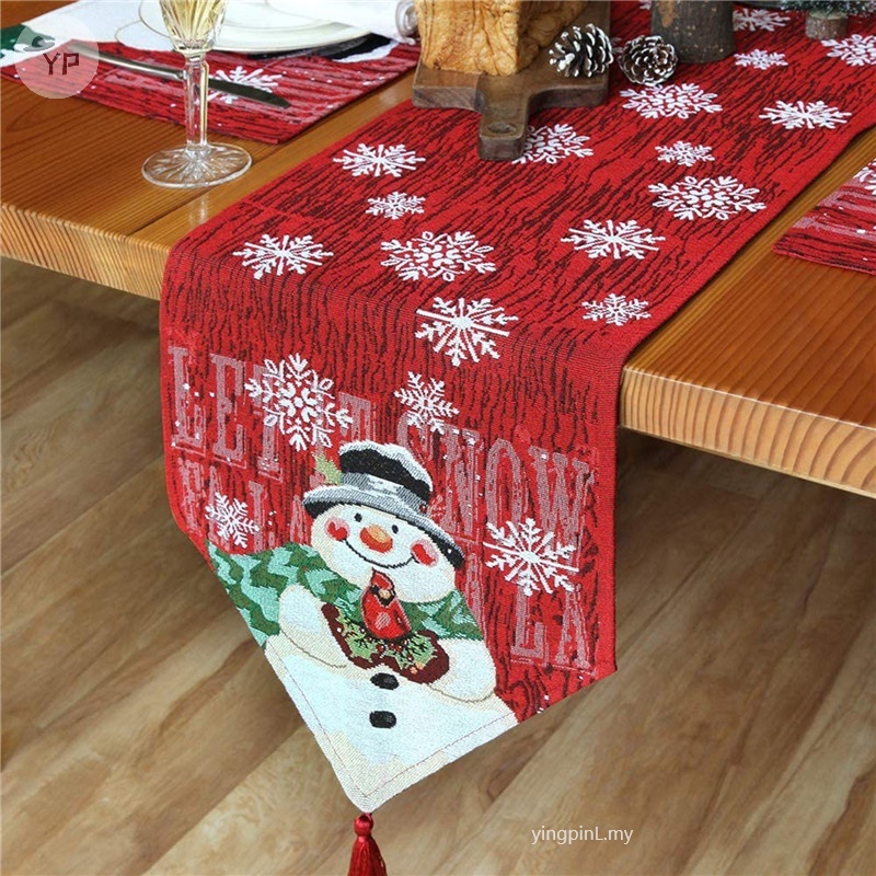 ผ้าปูโต๊ะ-ลายเกล็ดหิมะ-คริสต์มาส-สําหรับปาร์ตี้วันหยุด