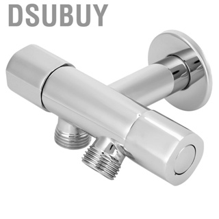 Dsubuy Water Faucet  G1/2in Thread Brass 1 Inlet 2 Outlet Angle Valve Three‑Way Diverter Double Handle Control