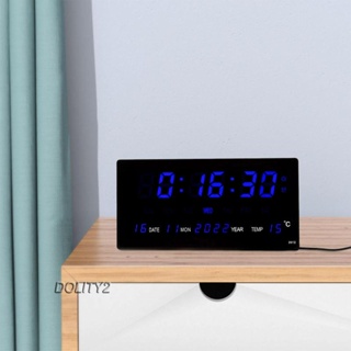 [Dolity2] นาฬิกาปลุกดิจิทัลตั้งโต๊ะ พร้อมปฏิทินวันที่ อุณหภูมิ พร้อมไฟ LED สไตล์โมเดิร์น สําหรับห้องโถง ห้องนั่งเล่น ห้องนอน ข้างเตียง